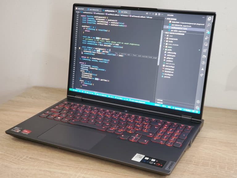 Lenovo notebook with VS Code open